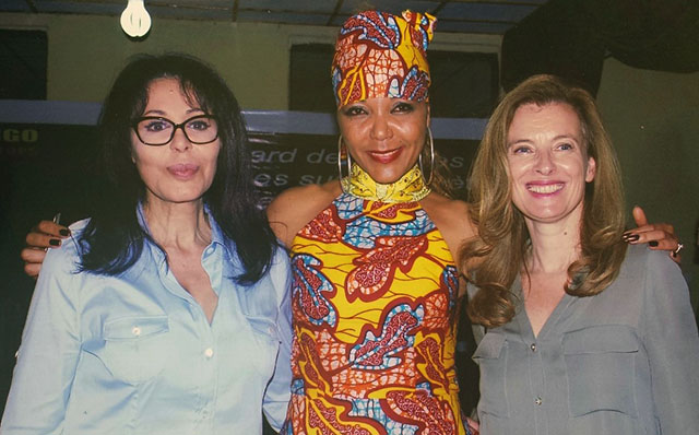 Yamina Benguigui, Christine Schuler Deschryver, Valerie Trierweiler at City of Joy, Bukavu.